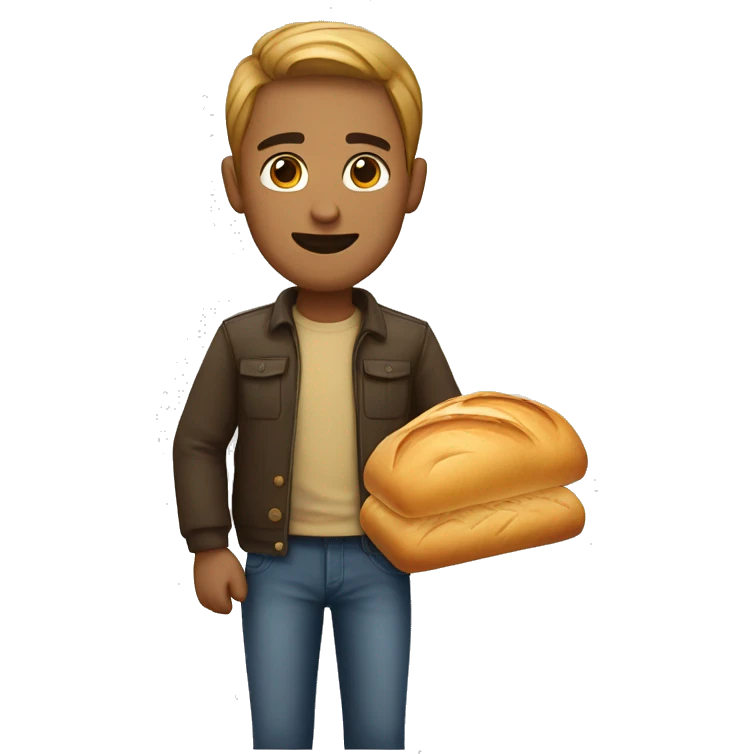 man with a bread heaad emoji