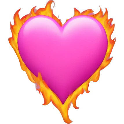 Pink heart on flames  emoji