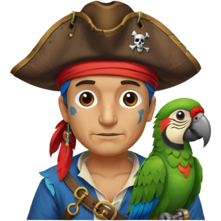 pirate and parrot emoji