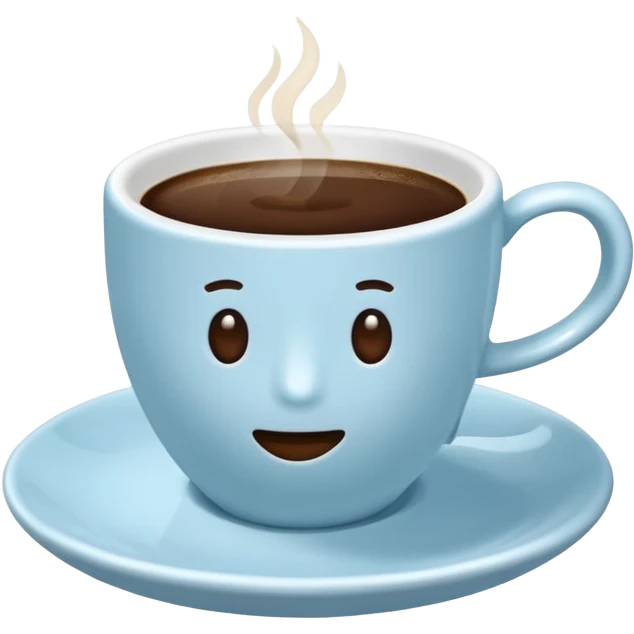 coffee cup and saucer in the colour light blue emoji