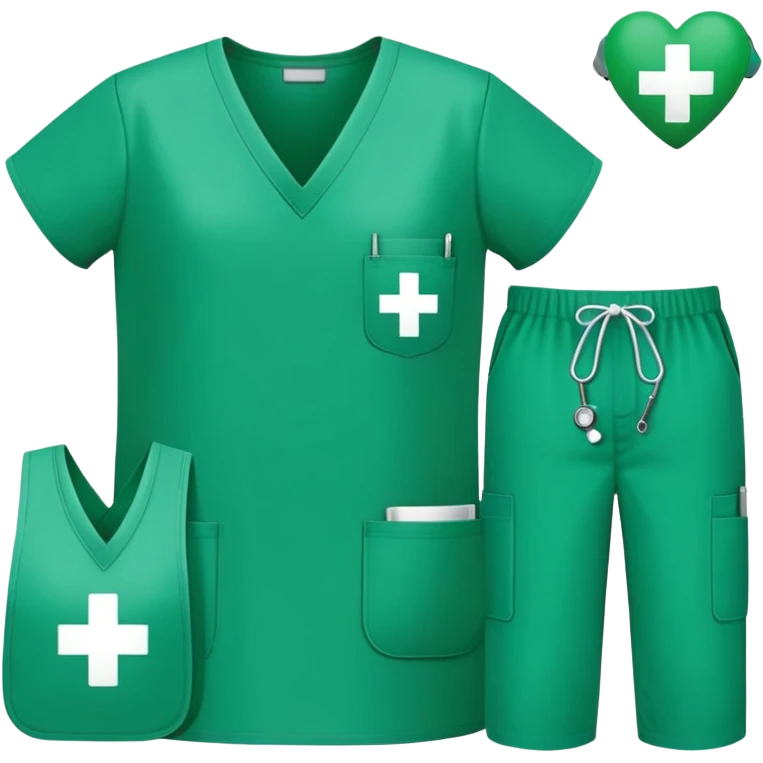 green occupational therapy scrubs with medical details emoji