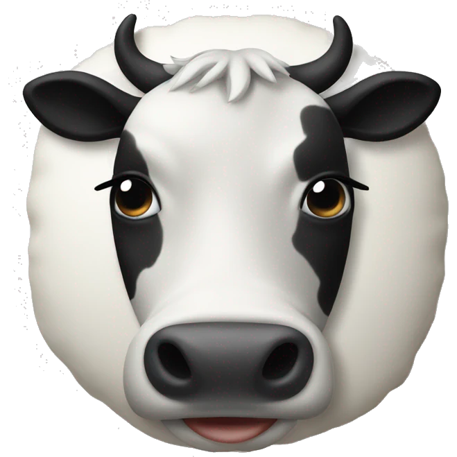 a cushion that looks like a cow emoji