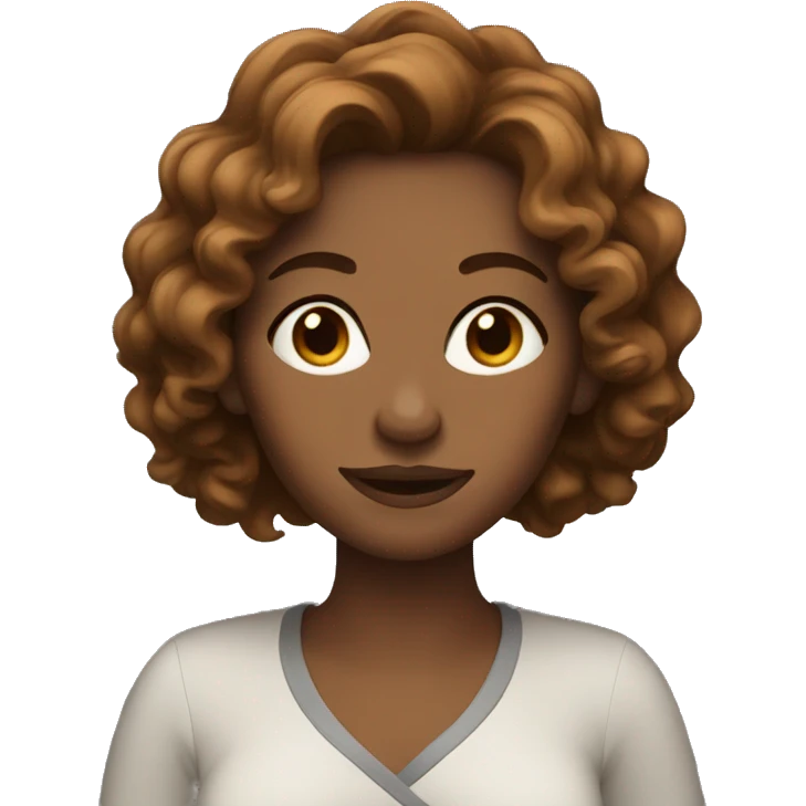 womn with brown wavy hair emoji