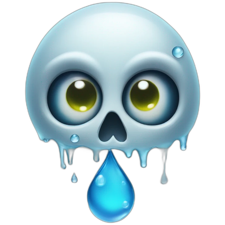 Water droplets from skeleton’s eyes emoji