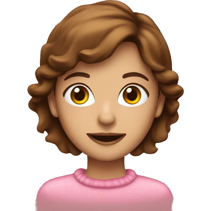 Brown haired lady with pink Christmas  emoji