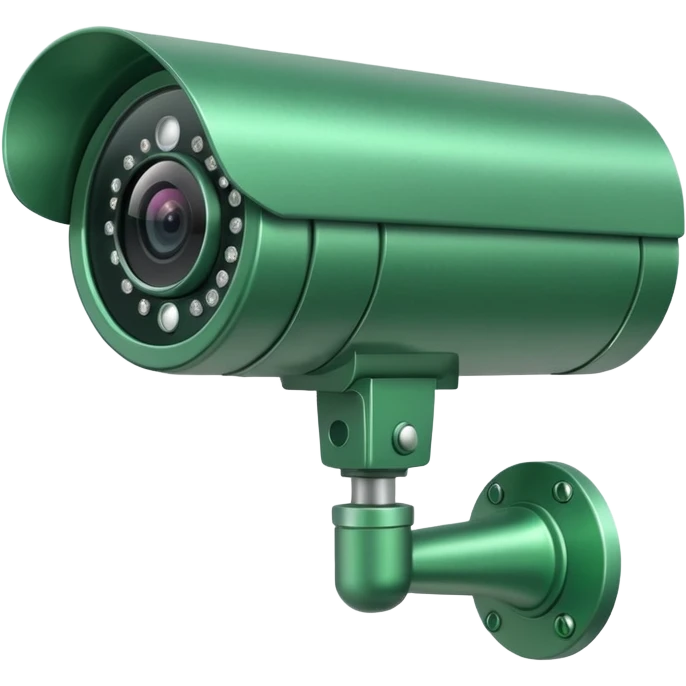 Green corporate CCTV camera facing left emoji