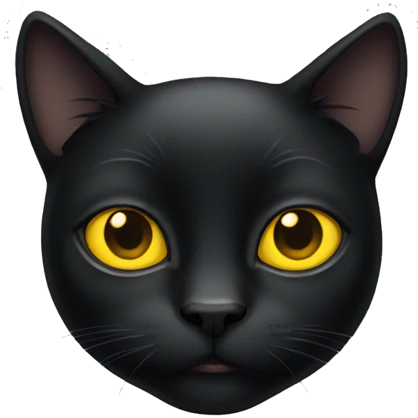 Black cat with yellow eyes  emoji
