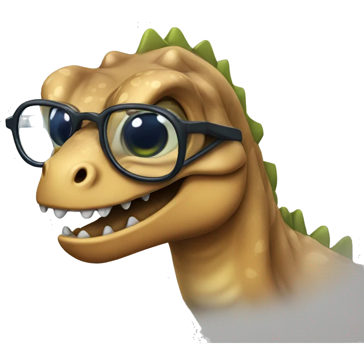 Dinosaure with glasses emoji