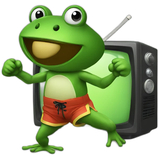 Tv frog boxing emoji