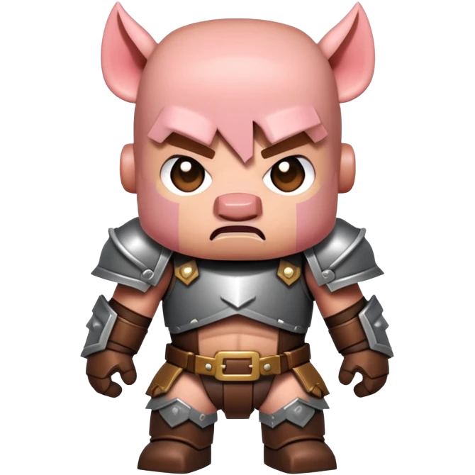 angry Minecraft baby Piglin in leather armor emoji