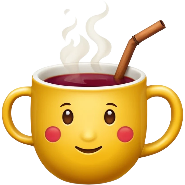 a yellow mug with steaming mulled wine without face

 emoji