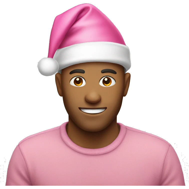 Pink Christmas hat emoji