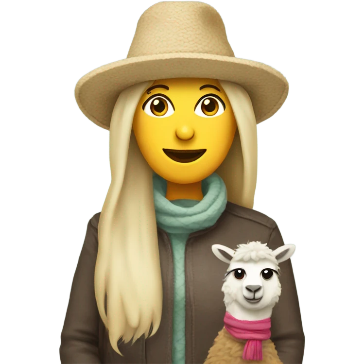 Mum wearing a llama hat emoji