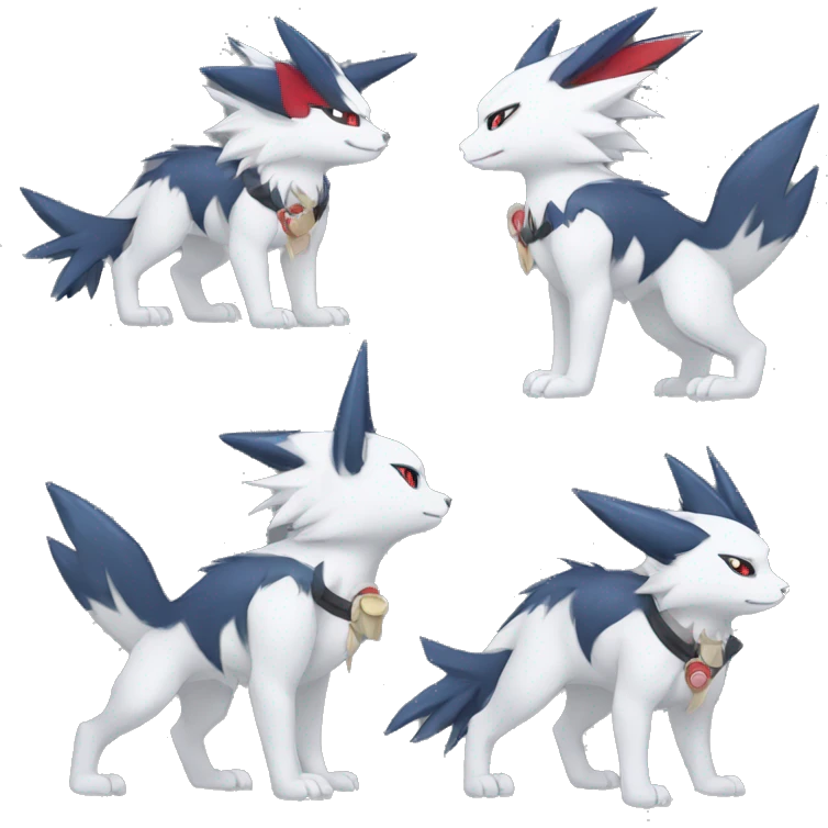 Cool Edgy Nargacuga-Absol-Zangoose-Sneasel-Quilava with a collar on, full body emoji
