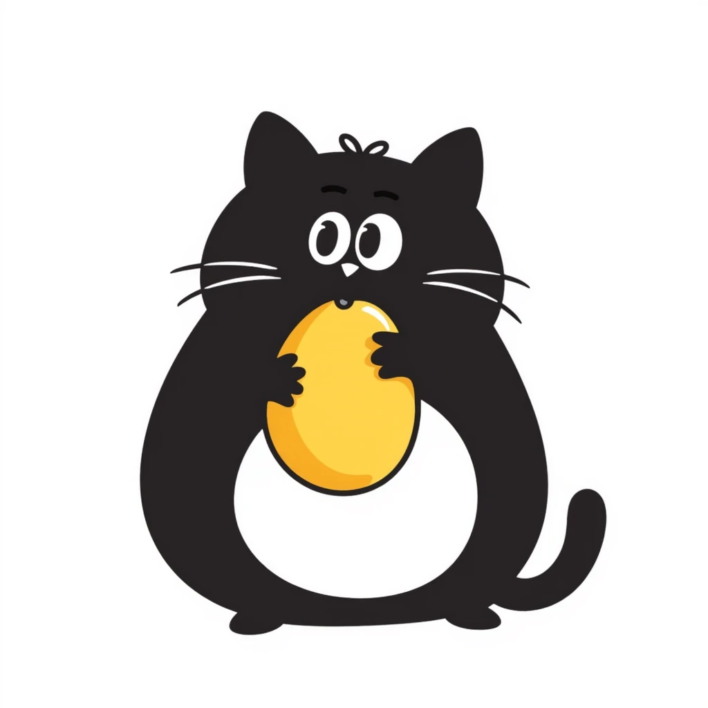 burger cat eating a mango emoji