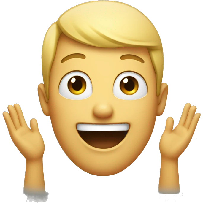 a happy face with raising hands emoji