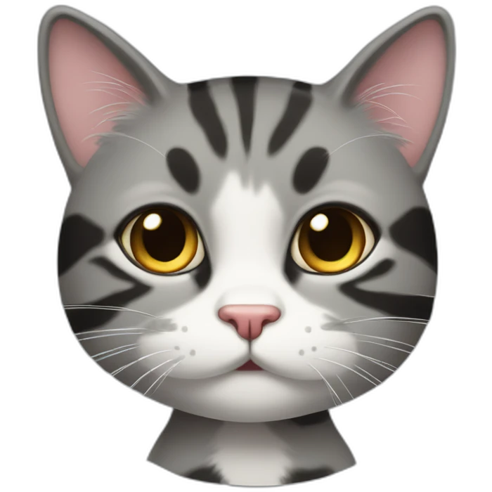 mischievous cat with black tabby hair emoji