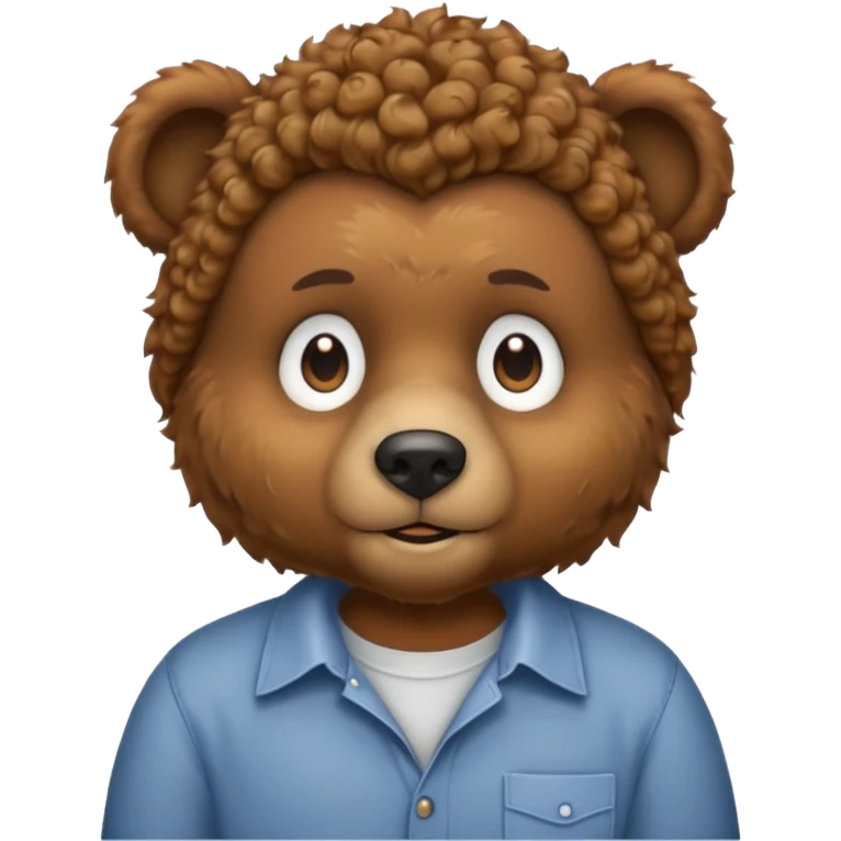 curly bear with shirt emoji