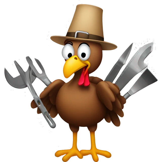 Turkey with tools emoji