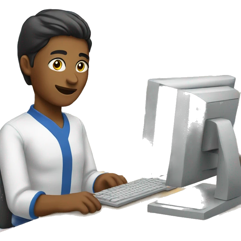 cashier on computer emoji