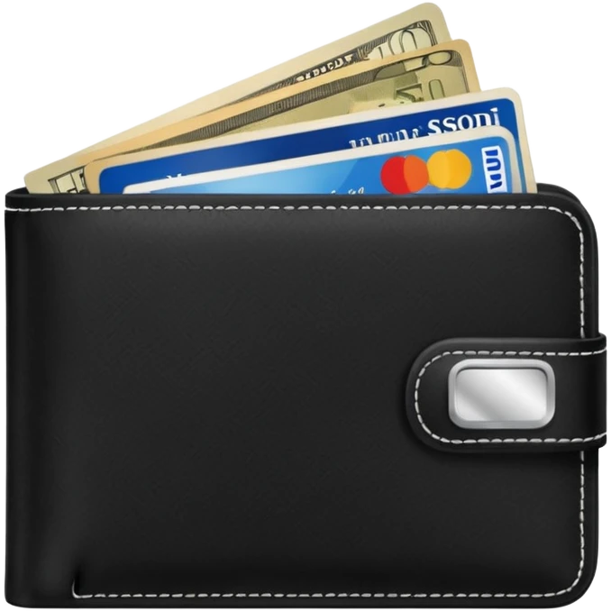 portefeuille avec billet et carte bancaire emoji