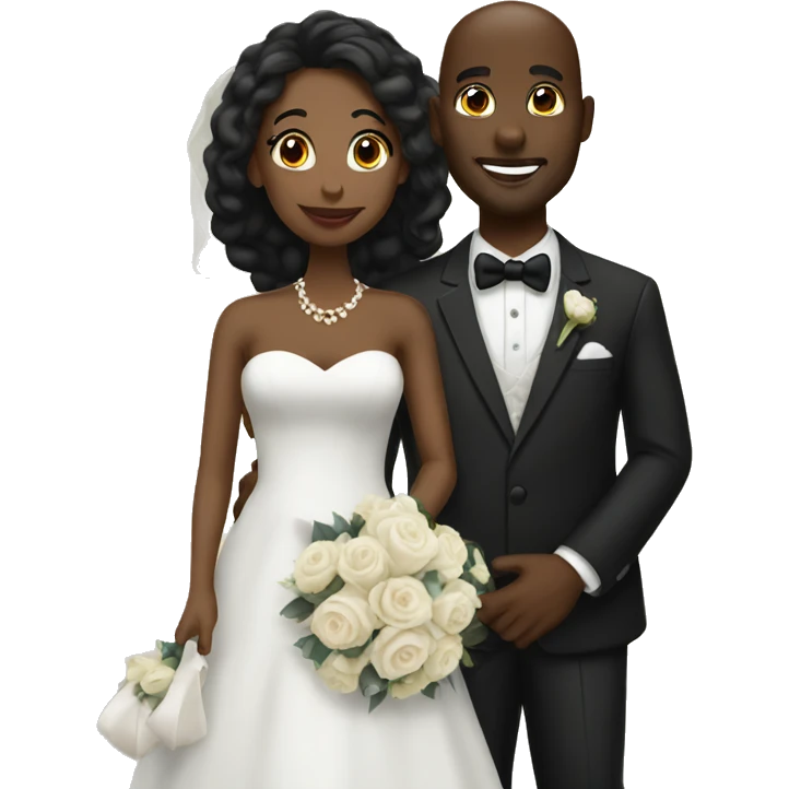wedding of black couple emoji