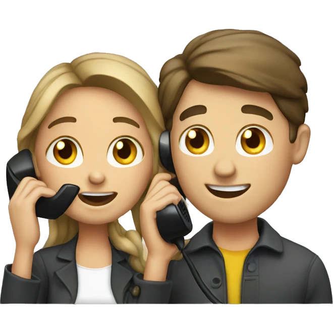 couple talking on the phone emoji