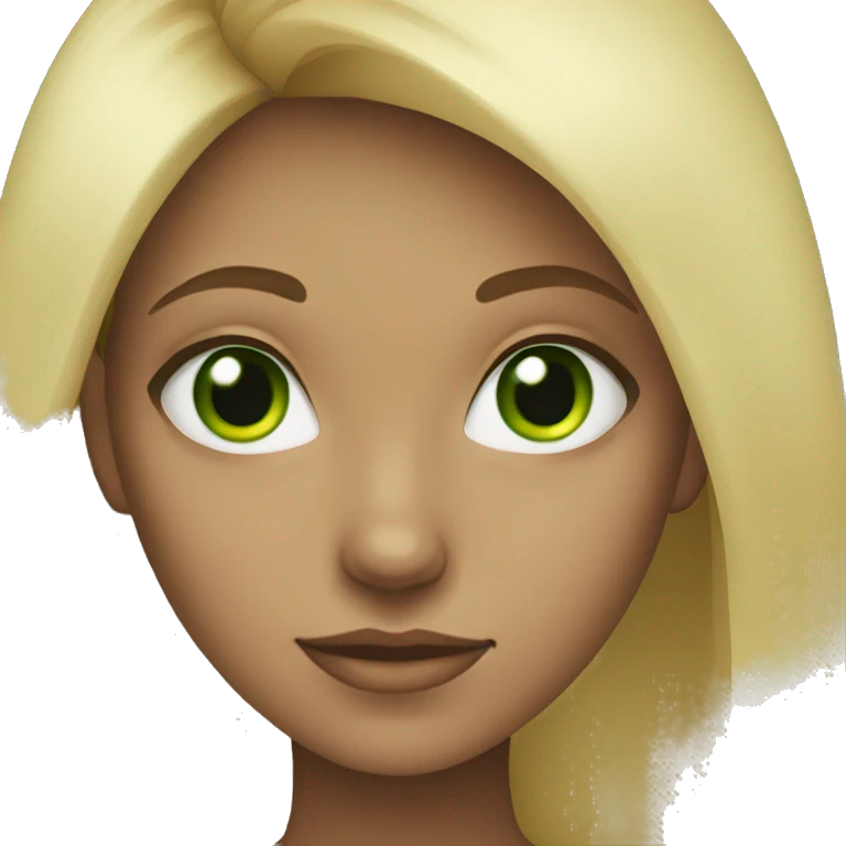 Blonde girl with green eyes emoji