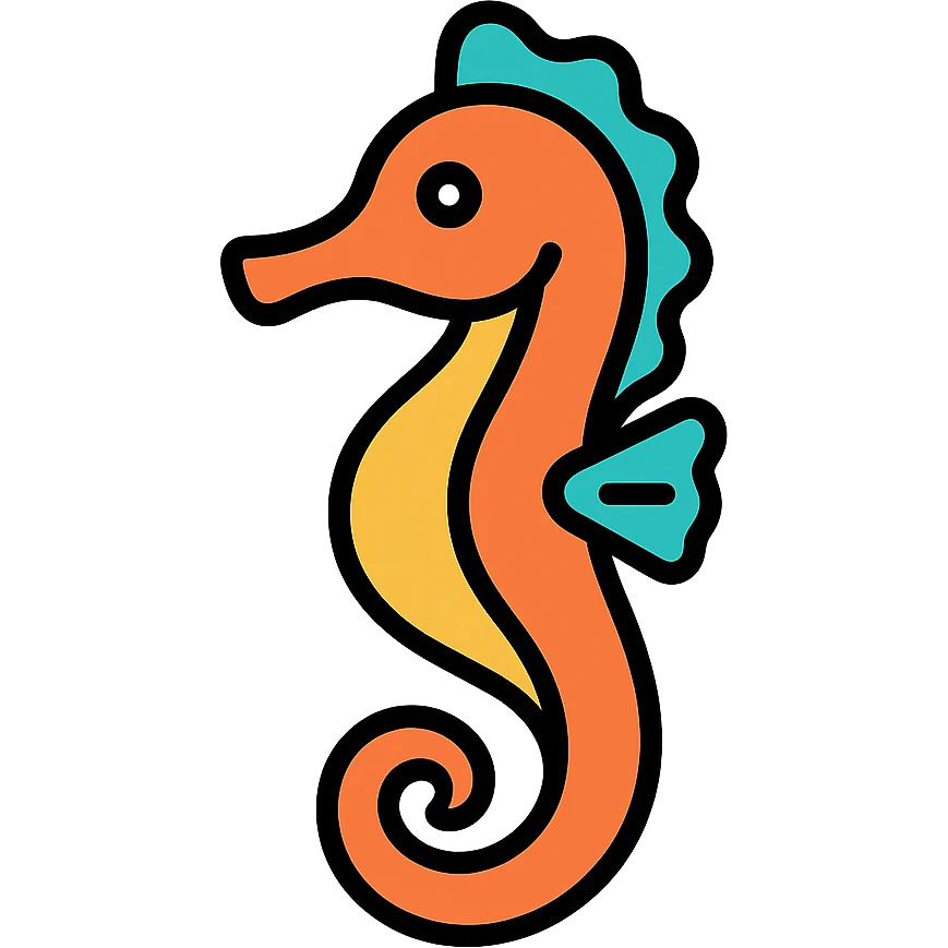 colored seahorse icon emoji