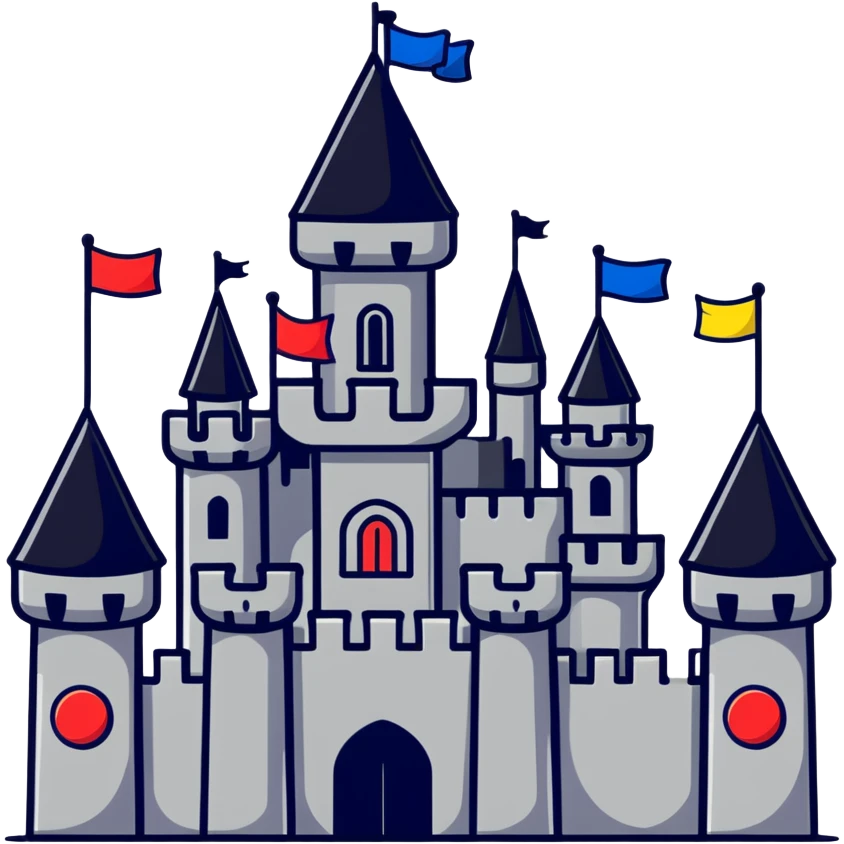 magical castle with flags emoji