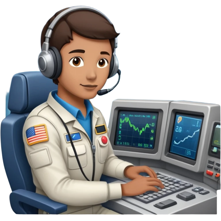 space mission flight director at command console with headset emoji
