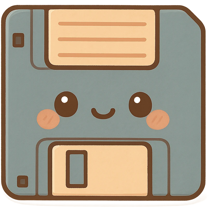 Floppy disk retro-tech aesthetic emoji