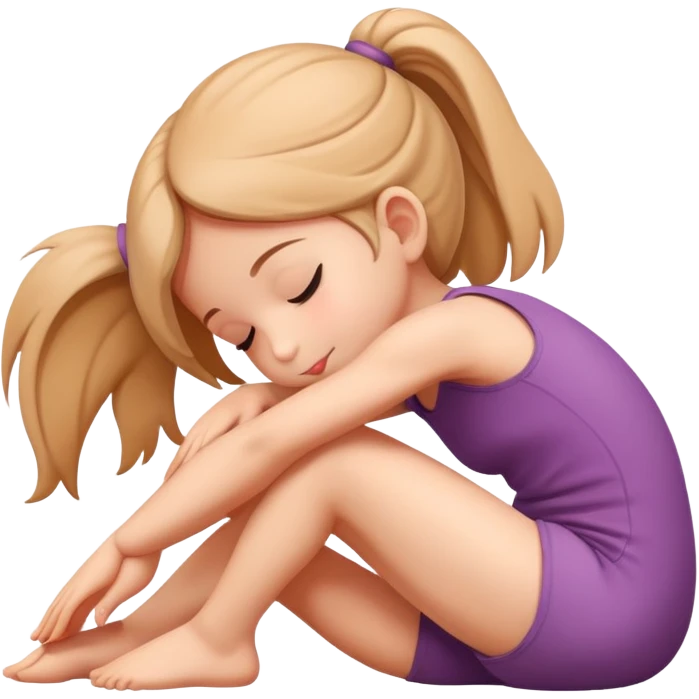 Girl yoga child’s pose emoji