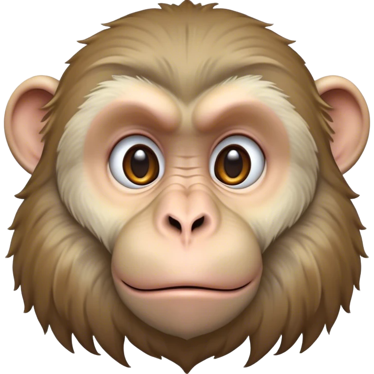 Cinematic Noble Macaque Portrait Emoji, Poised and regal, with a smart, agile build and expressive, deep-set eyes, adorned with soft, detailed fur and a dignified expression, Simplified yet sharp and sophisticated features, highly detailed, glowing with a soft, natural radiance, high shine, intelligent and commanding, stylized with an air of primate nobility, focused and alert, soft glowing outline, capturing the essence of a watchful and confident guardian that appears ready to leap out of the screen with effortless authority! emoji