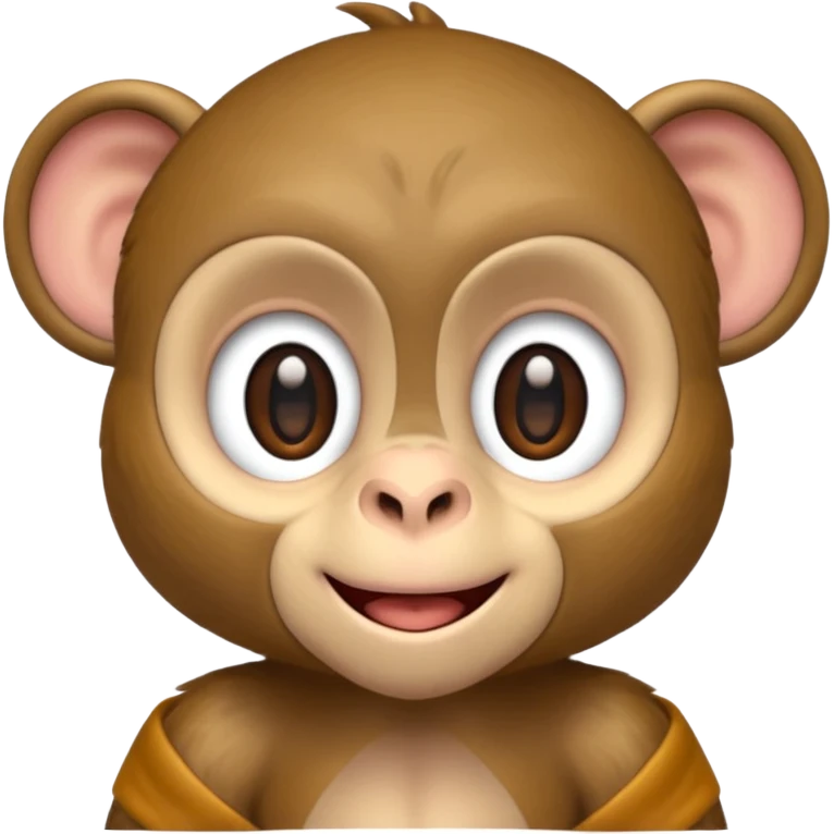 Cute 2.5D shading Graphics. Front View Standing Monkey. emoji