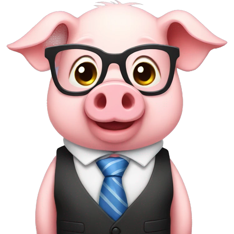 Cute pig with a tie emoji