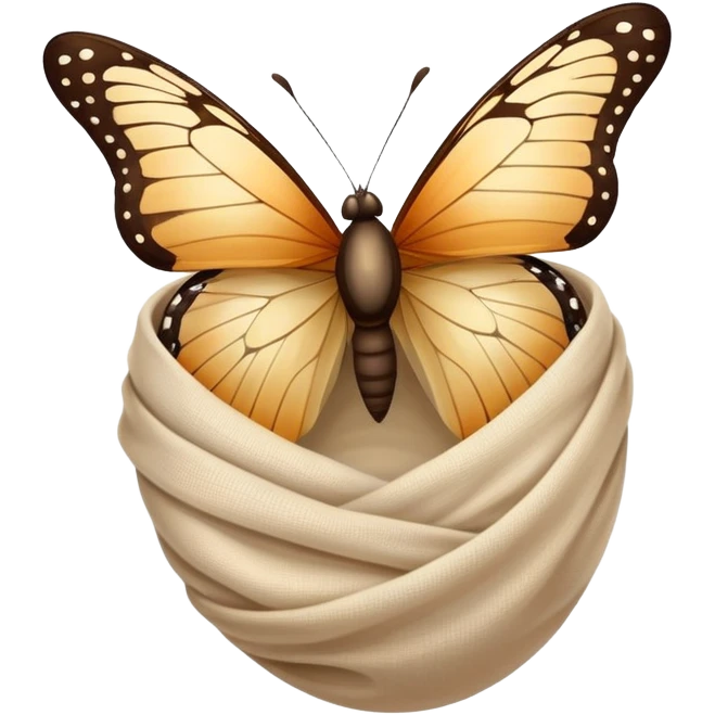 Butterfly in cocoon emoji