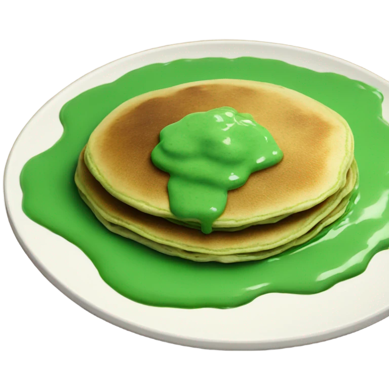 green pancakes on a plate with green sauce emoji