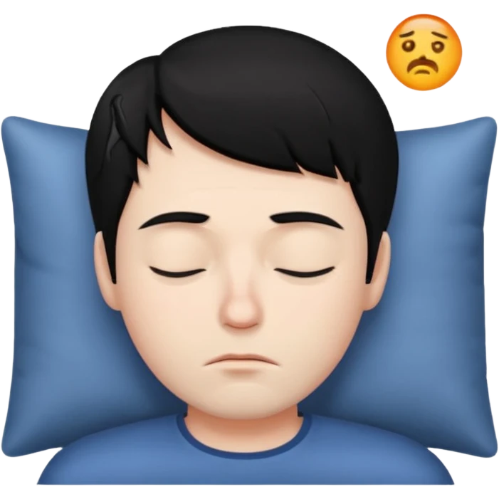 Sleepy man black hair emoji