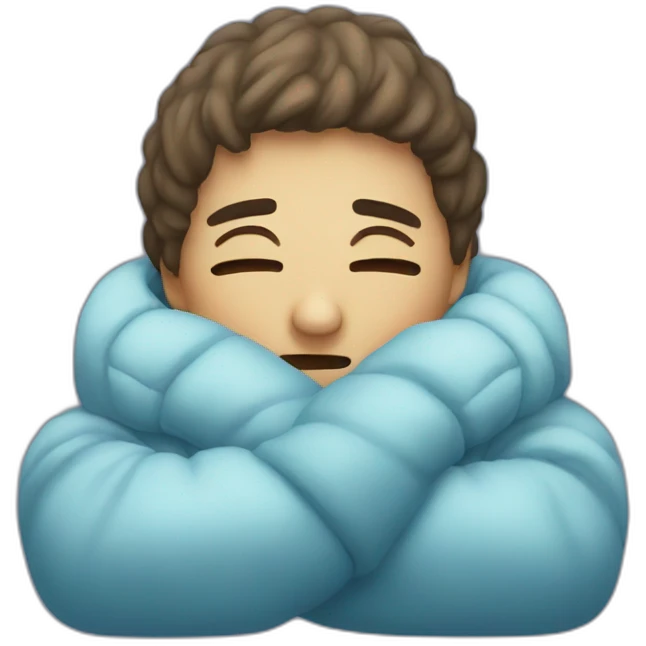 person embraces cold emoji