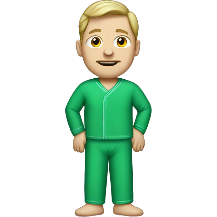 White Man in Green pyjamas  emoji