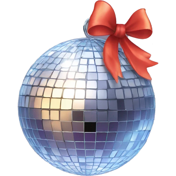 a disco ball with bow emoji