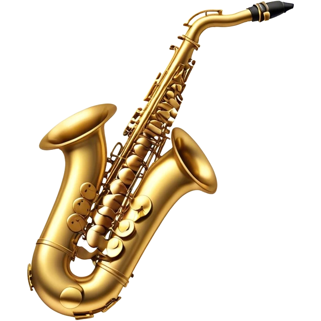 Cinematic Realistic Saxophone, smooth, curving brass body with a golden finish, soft reflections of warm light catching the details, a player’s fingers carefully pressing the keys, glowing with a jazzy, atmospheric charm. emoji