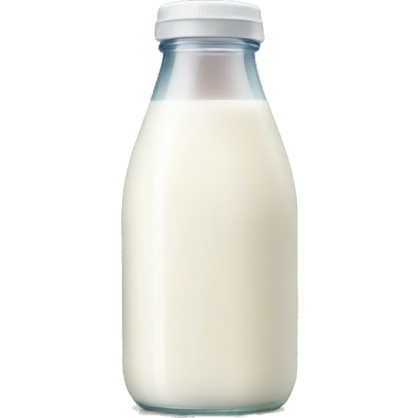 emoji drinking milk bottle with yummy expression emoji