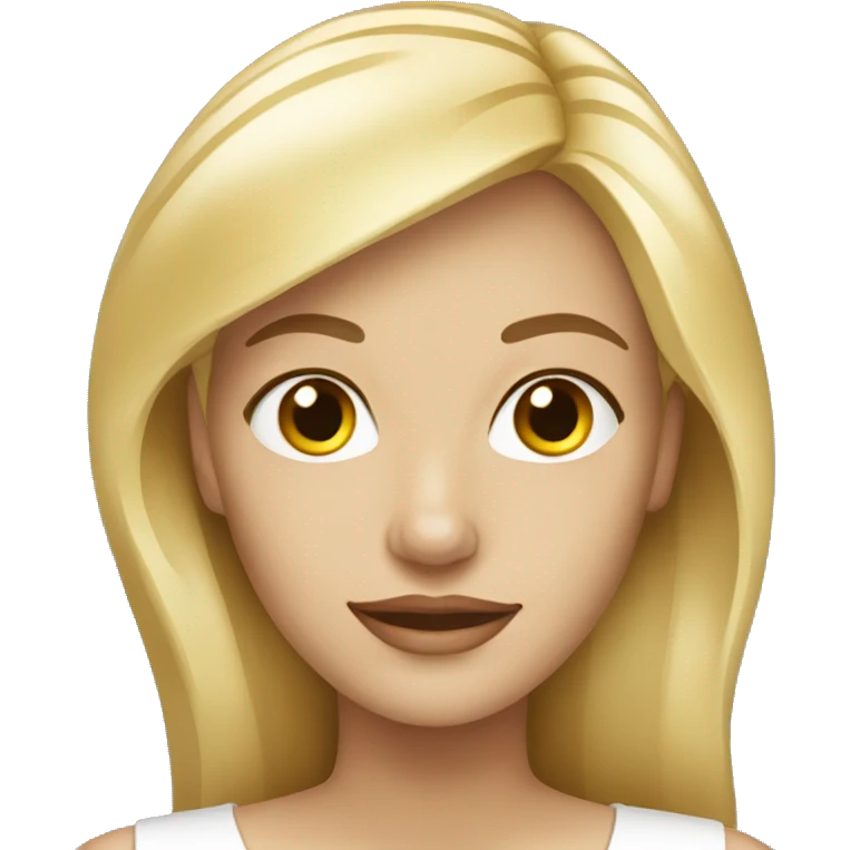 White blond woman wear golden small earrings emoji