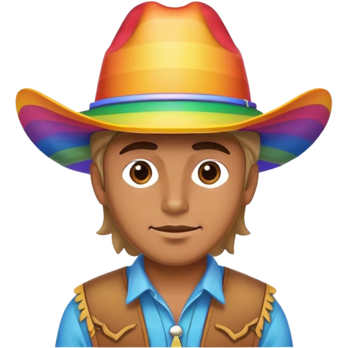 Cowboy with rainbow hat emoji