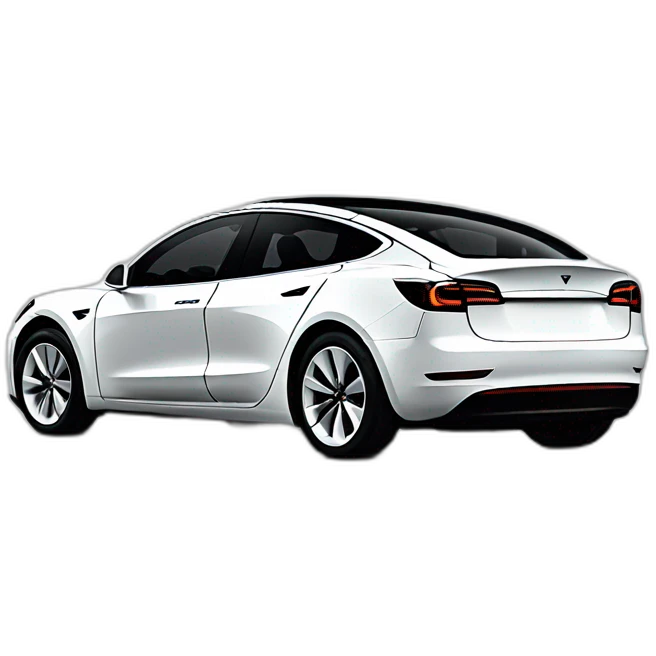 White Tesla model 3 emoji