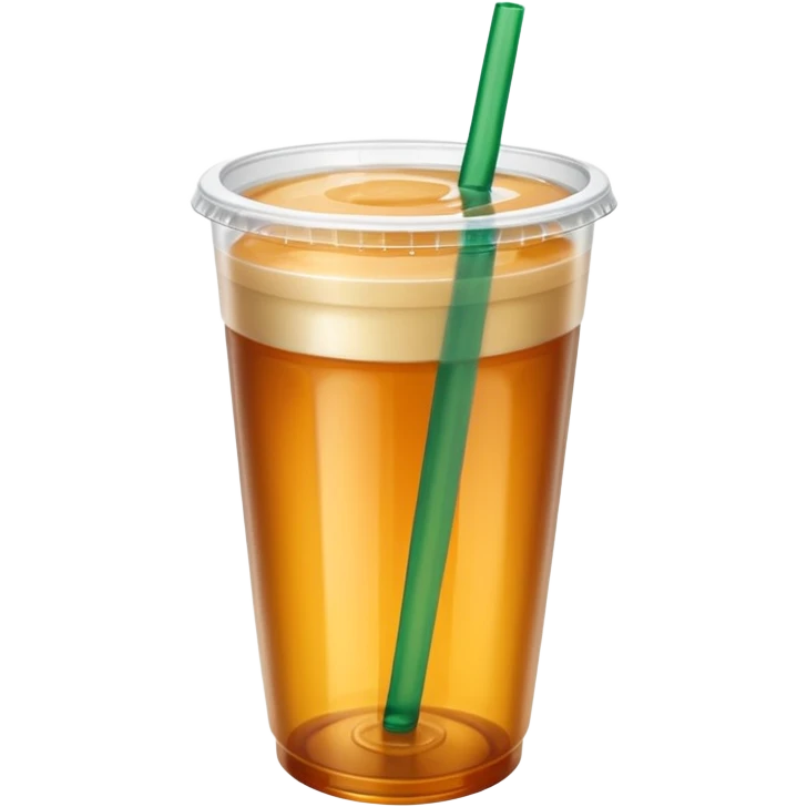 Soft drink in plastic cup (like Starbucks Cup), no logo, closed top. emoji