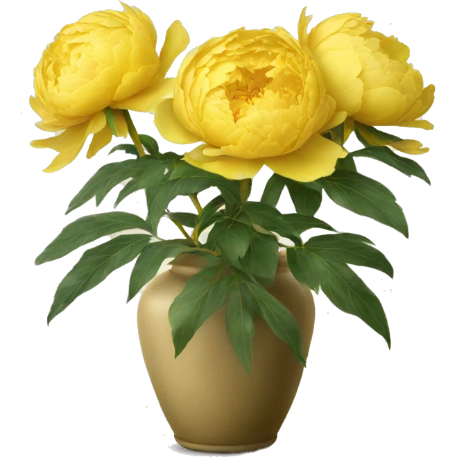 Yellow peonies  emoji