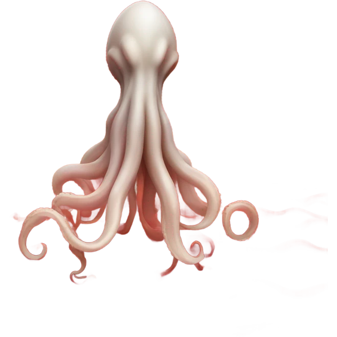 Squid rising from a red ocean emoji